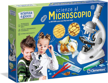 Clementoni Kids Science Microscope Kit – 50 Experiments, 600× Magnification