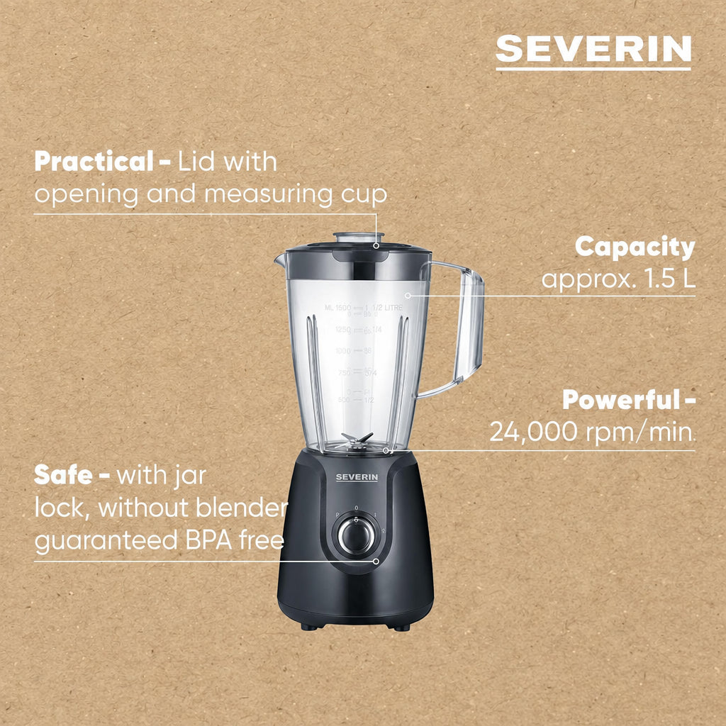 Severin SM 3707 Blender 1.5L Black 600W