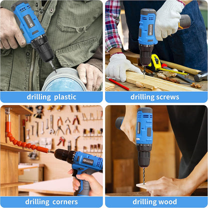 FADAKWALT 12V 3/8" Cordless Drill/Driver Kit with 1.3Ah Battery