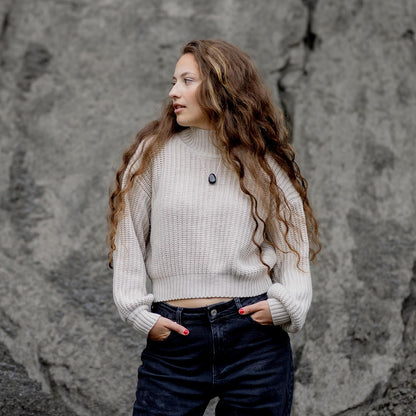 Black Tourmaline Drop Pendant with Adjustable Cotton Cord – Healing Stone