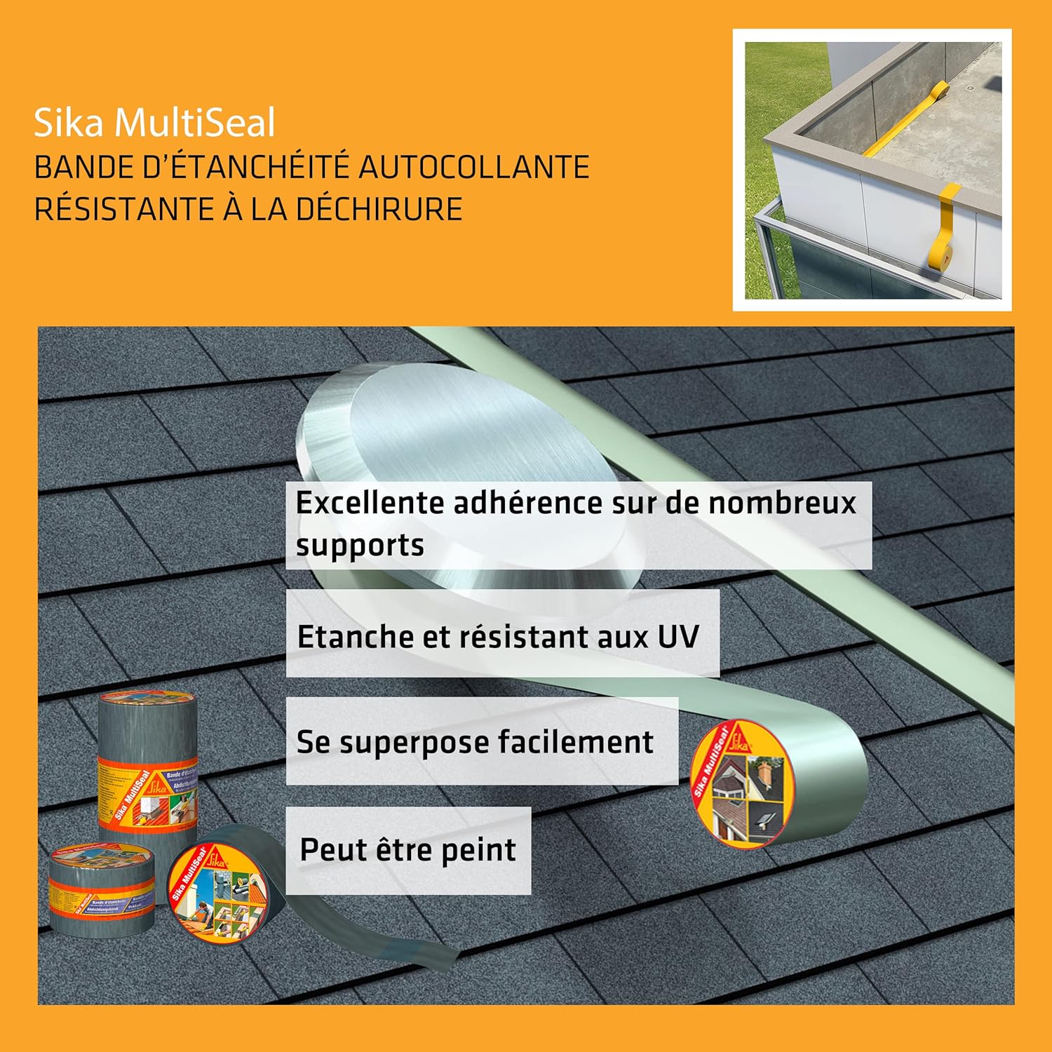 Sika Multiseal 82813 Self‑Adhesive Cold Tape Silver 150mm × 10 m