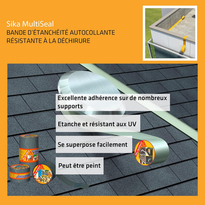 Sika Multiseal 82813 Self‑Adhesive Cold Tape Silver 150mm × 10 m
