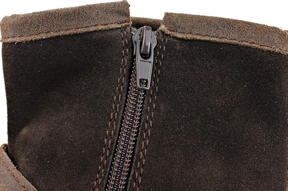 OSSTONE Men's Moto Leather Boots with Side Zipper