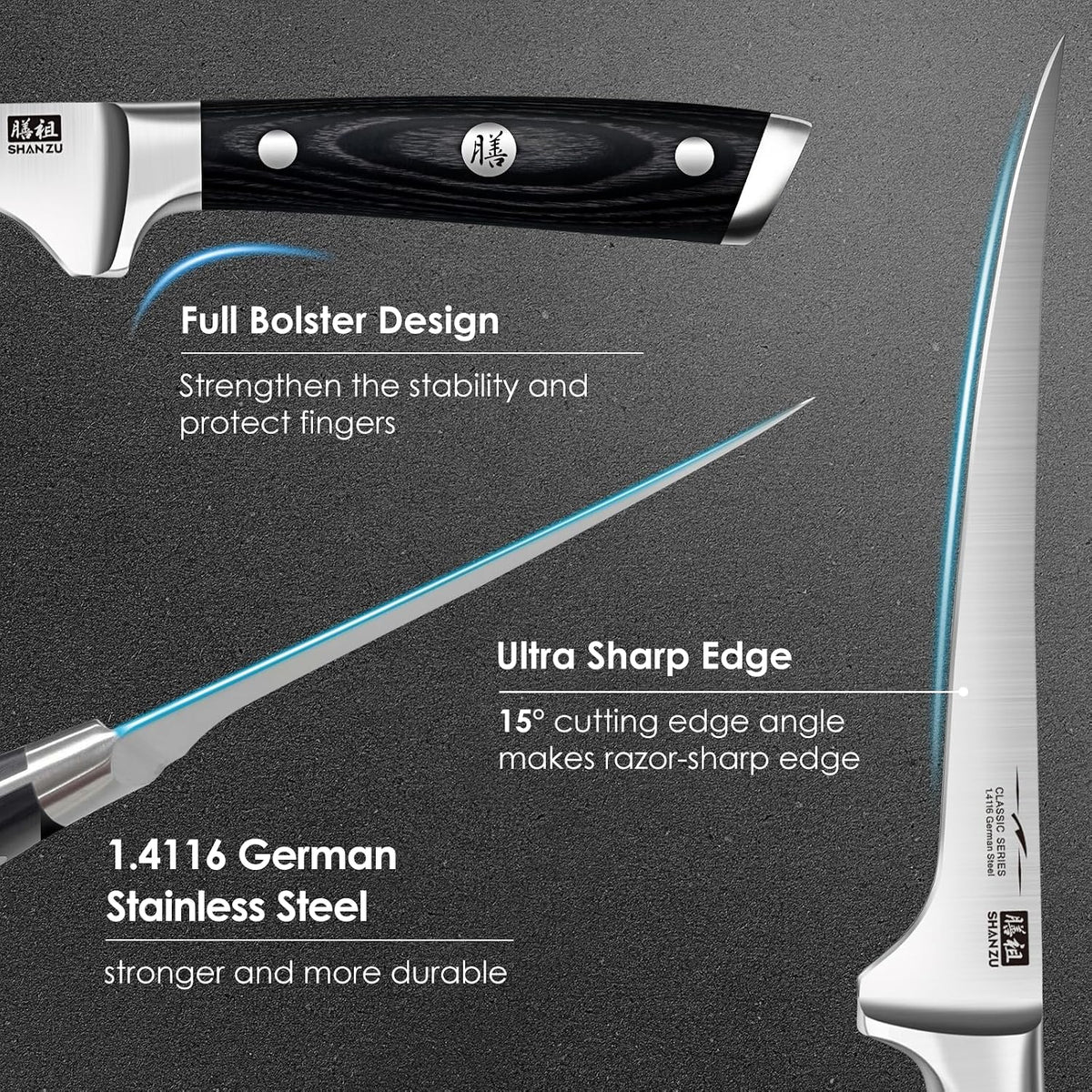 SHAN ZU Fish Filleting Knife 18cm
