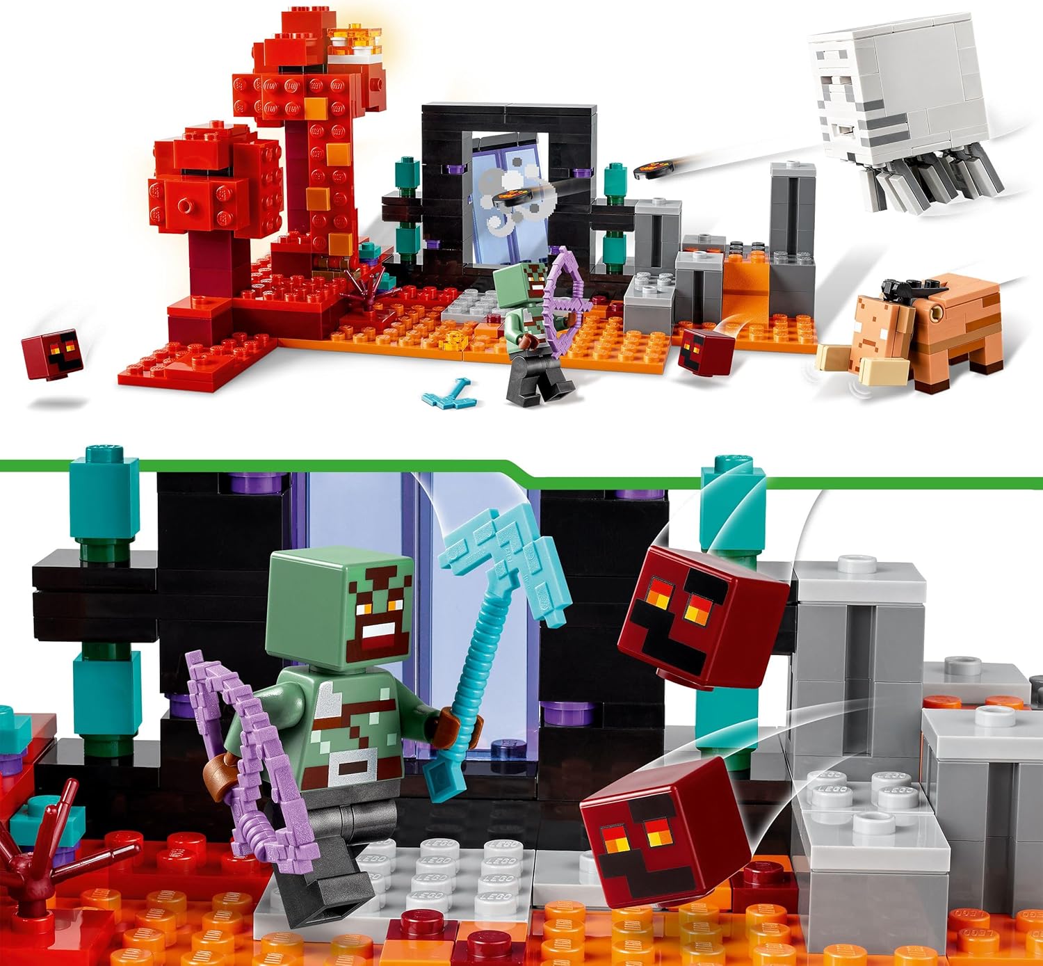 LEGO Minecraft Nether Portal Ambush Set with Orc Warrior