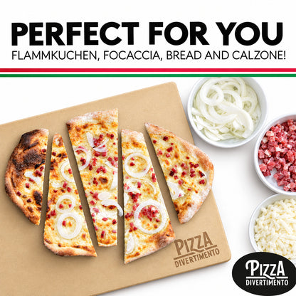 Pizza Divertimento Pizza Stone with Peel for Oven and Gas Grill