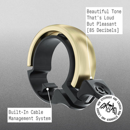 Knog Oi Aluminium Bike Bell – Large Brass 31.8mm Premium Ring