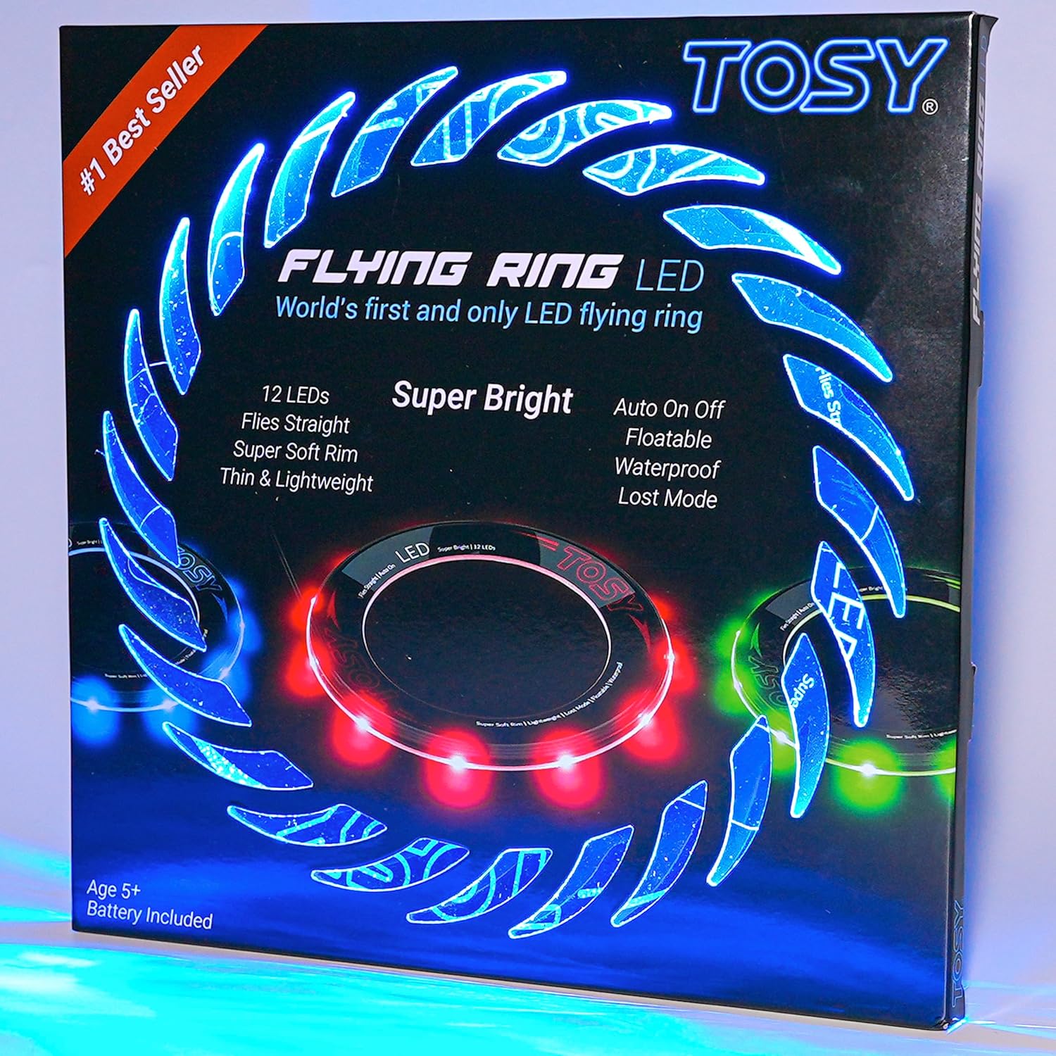 TOSY LED Flying Ring – Bright Light-Up Frisbee Toy for Kids & Adults