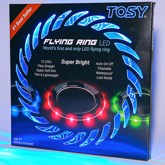 TOSY LED Flying Ring – Bright Light-Up Frisbee Toy for Kids & Adults