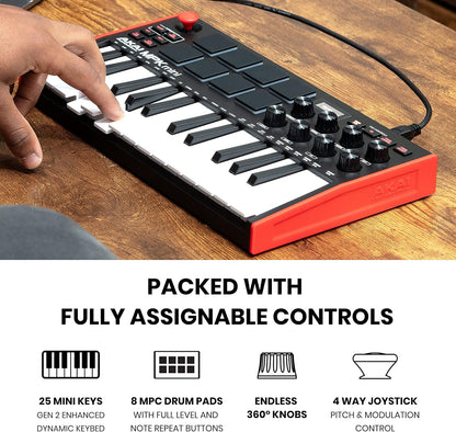 Akai MPK Mini MK3 25-Key USB MIDI Controller Backlit Pads