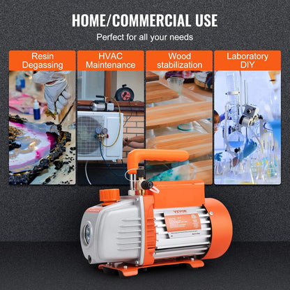 VEVOR 3.5 CFM 1-Stage HVAC Vacuum Pump with Oil