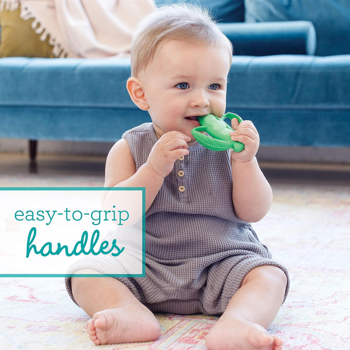 Infantino Lil' Nibble Textured Silicone Teether Green