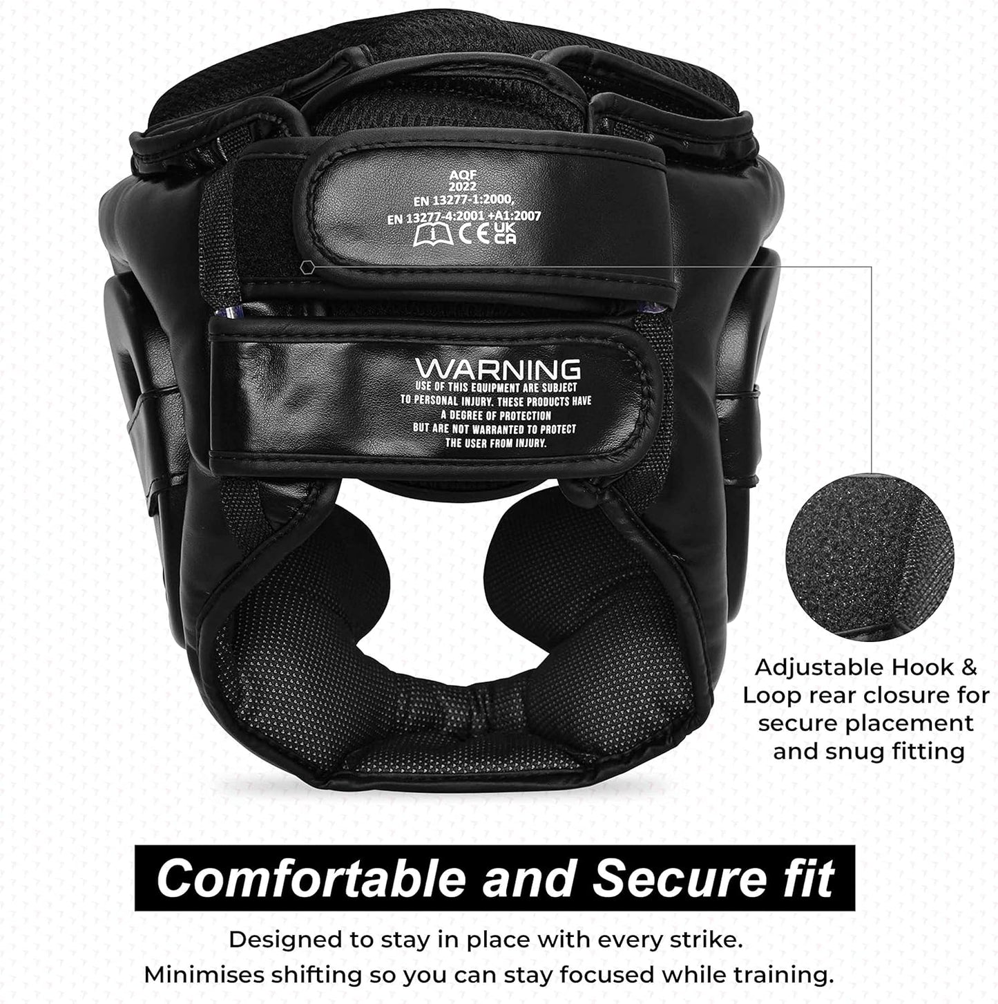 AQF Premium Full Face Boxing Headguard: MMA Training Headgear Muay Thai Sparring Protection