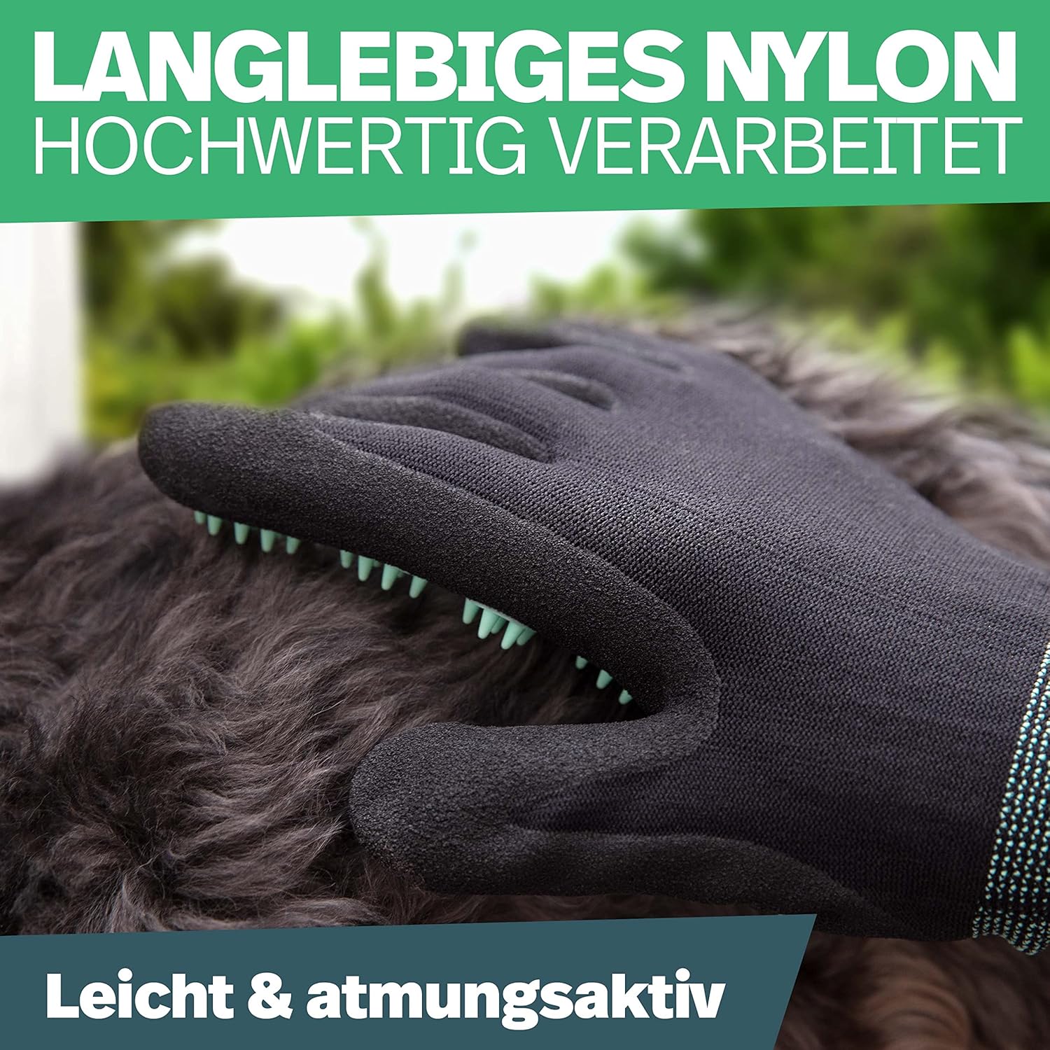 LIEMAN One-Size Silicone Pet Grooming Glove for Cats and Dogs