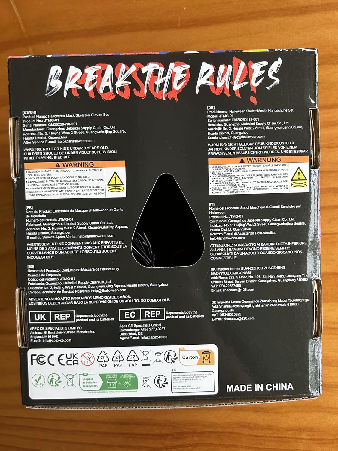 Colplay LED Halloween Mask and Glowing Gloves Set