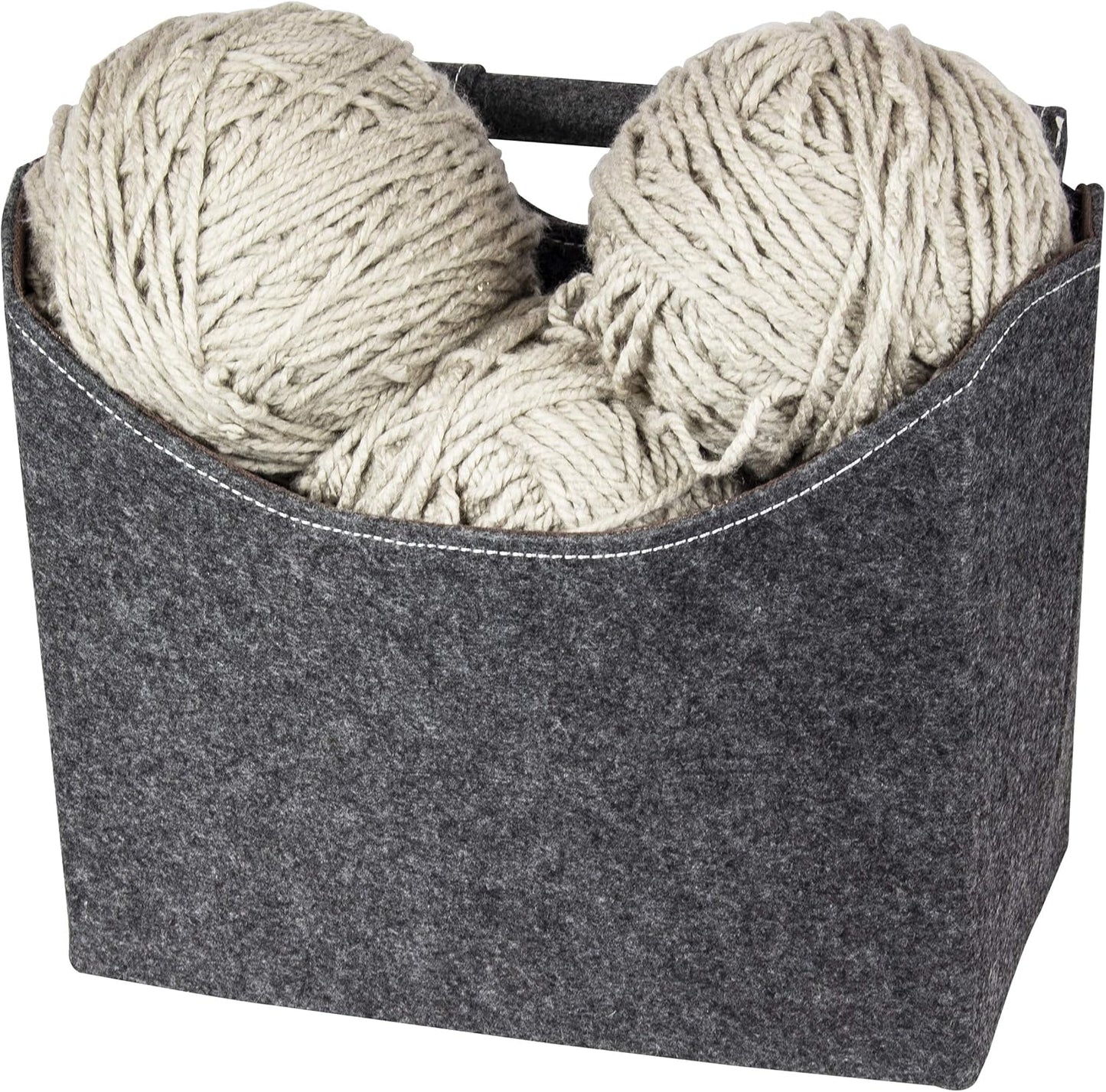 Anthracite Felt Newspaper Stand Foldable Magazine Organizer