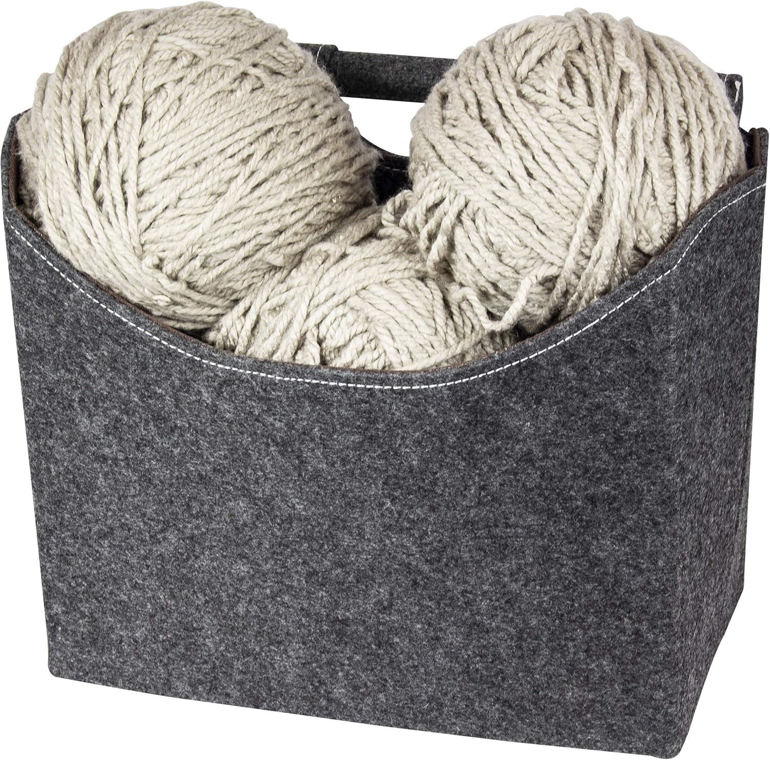 Anthracite Felt Newspaper Stand Foldable Magazine Organizer