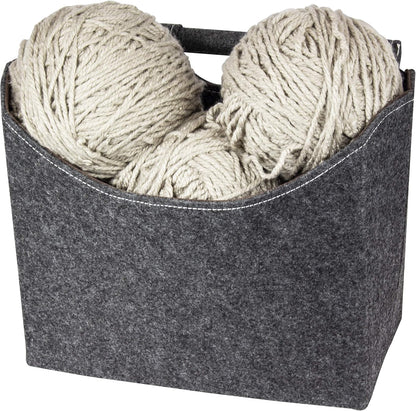 Anthracite Felt Newspaper Stand Foldable Magazine Organizer