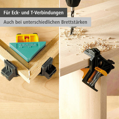 Wolfcraft Corner Clamps ES 22 – 2‑Piece 90° Angle Clamp for Woodworking