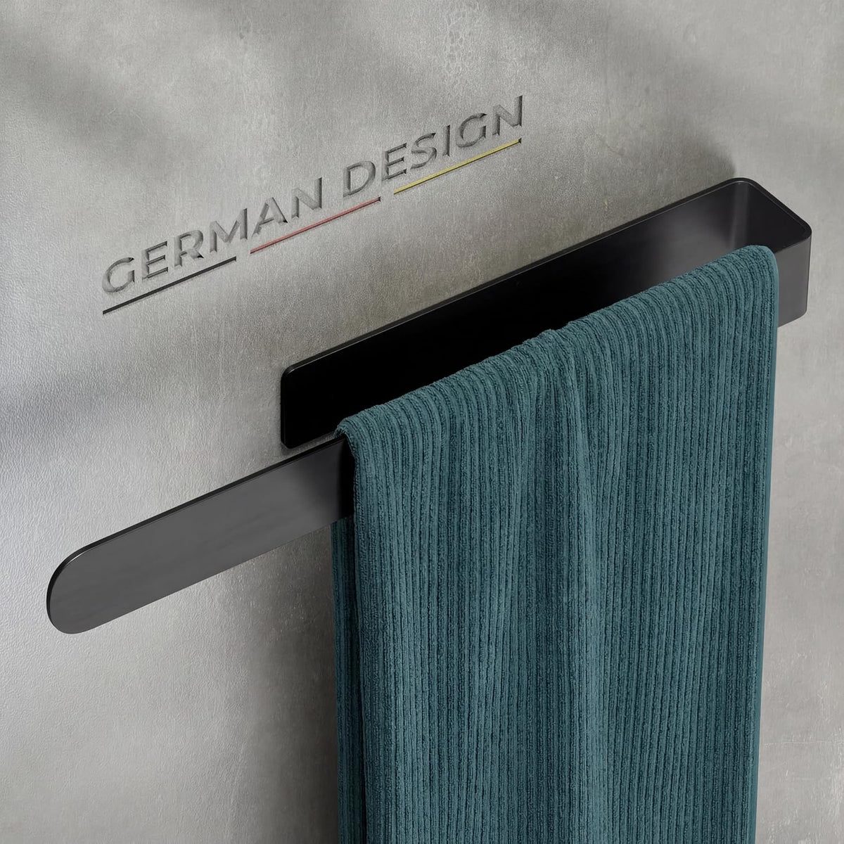 husman Self-Adhesive Towel Rail Matte Black 37cm