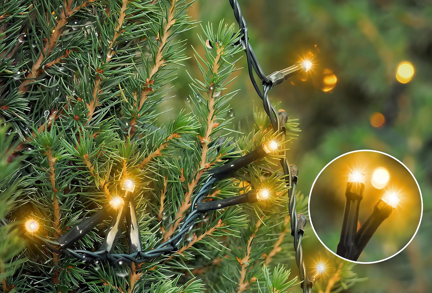 WISD 200 LED String Lights 22.8 m Warm White Dimmable with Timer 12 Modes IP44 Indoor Outdoor