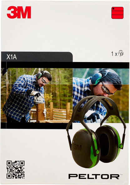 3M Peltor X Series Green Ear Muffs with Slim Capsules