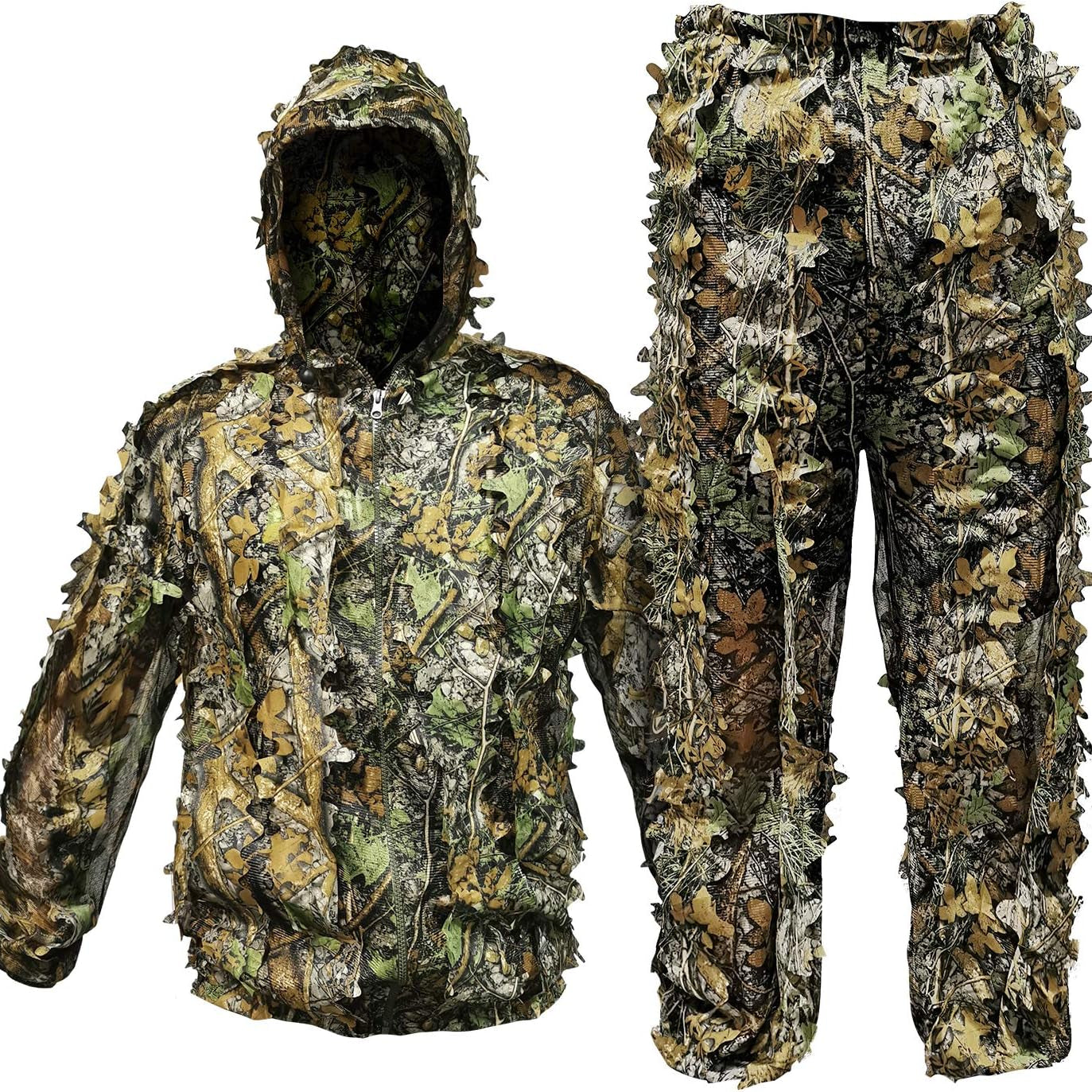 Super Lightweight 3D Camouflage Ghillie Suit with Hood for Hunting