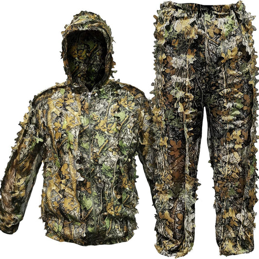 Super Lightweight 3D Camouflage Ghillie Suit with Hood for Hunting