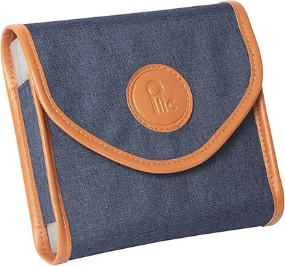 Blue Canvas Jumbo Weekly Pill Box with 7-Day Compartments