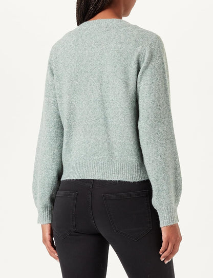 VERO MODA Women's Button-Front Wool-Blend Cardigan – Soft Cozy Fit