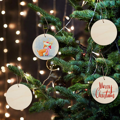 Belle Vous 25 Pack Unfinished Wooden Round Discs 10cm