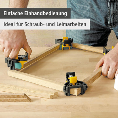 Wolfcraft Corner Clamps ES 22 – 2‑Piece 90° Angle Clamp for Woodworking