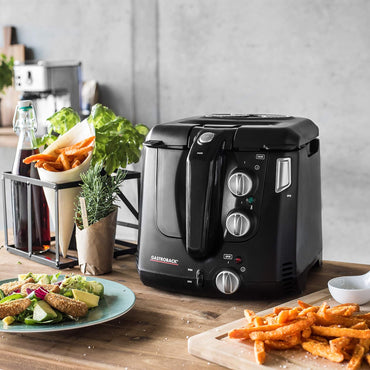 Gastroback 42580 Design Fryer: Compact Stainless Steel Deep Fryer with Cold Zone