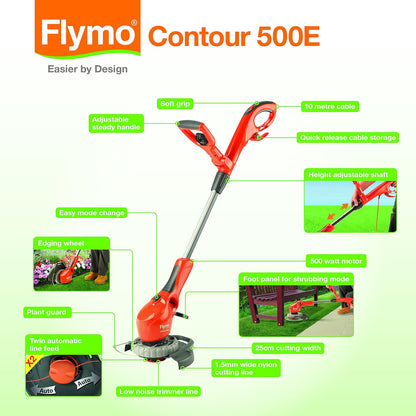 Flymo Contour 500E 500W Corded Electric Grass Trimmer Edge