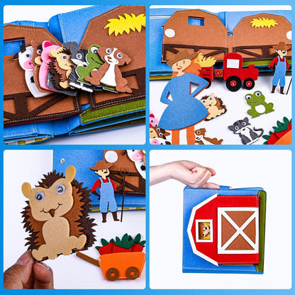 Quiet Book 3D Felt Montessori Busy Book for Preschool Kids