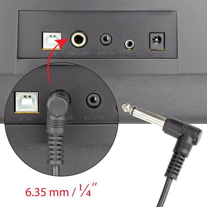 RockJam RJSP01 Professional Sustain Pedal for Digital Pianos and Electronic Keyboards with Polarity Switch