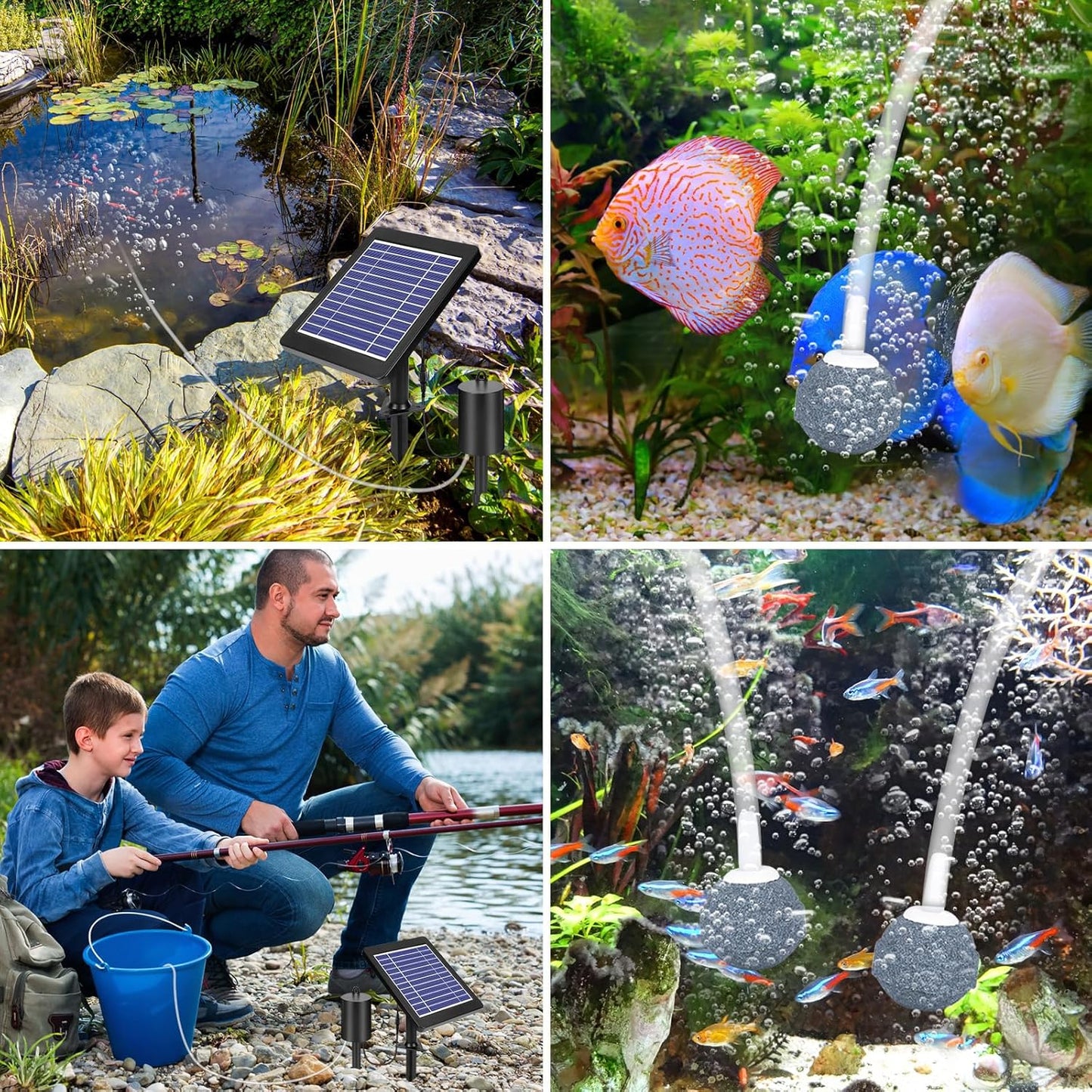 Fapiere BSV-AP015 Solar Pond Aerator 2200 mAh Battery 3 Operating Modes
