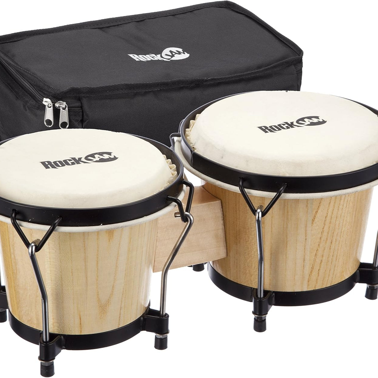 RockJam 7" & 8" Wooden Bongo Set with Padded Bag