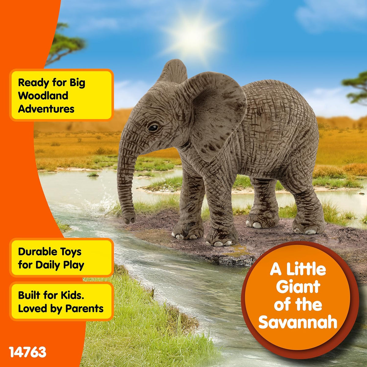 Schleich African Elephant Calf Toy Figurine