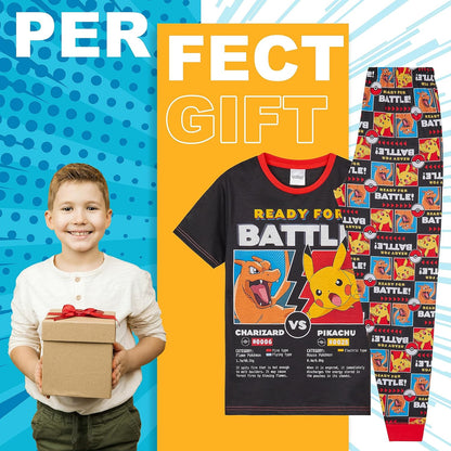 Pokemon Boys Pyjamas Set Comfortable Polyester Sleepwear