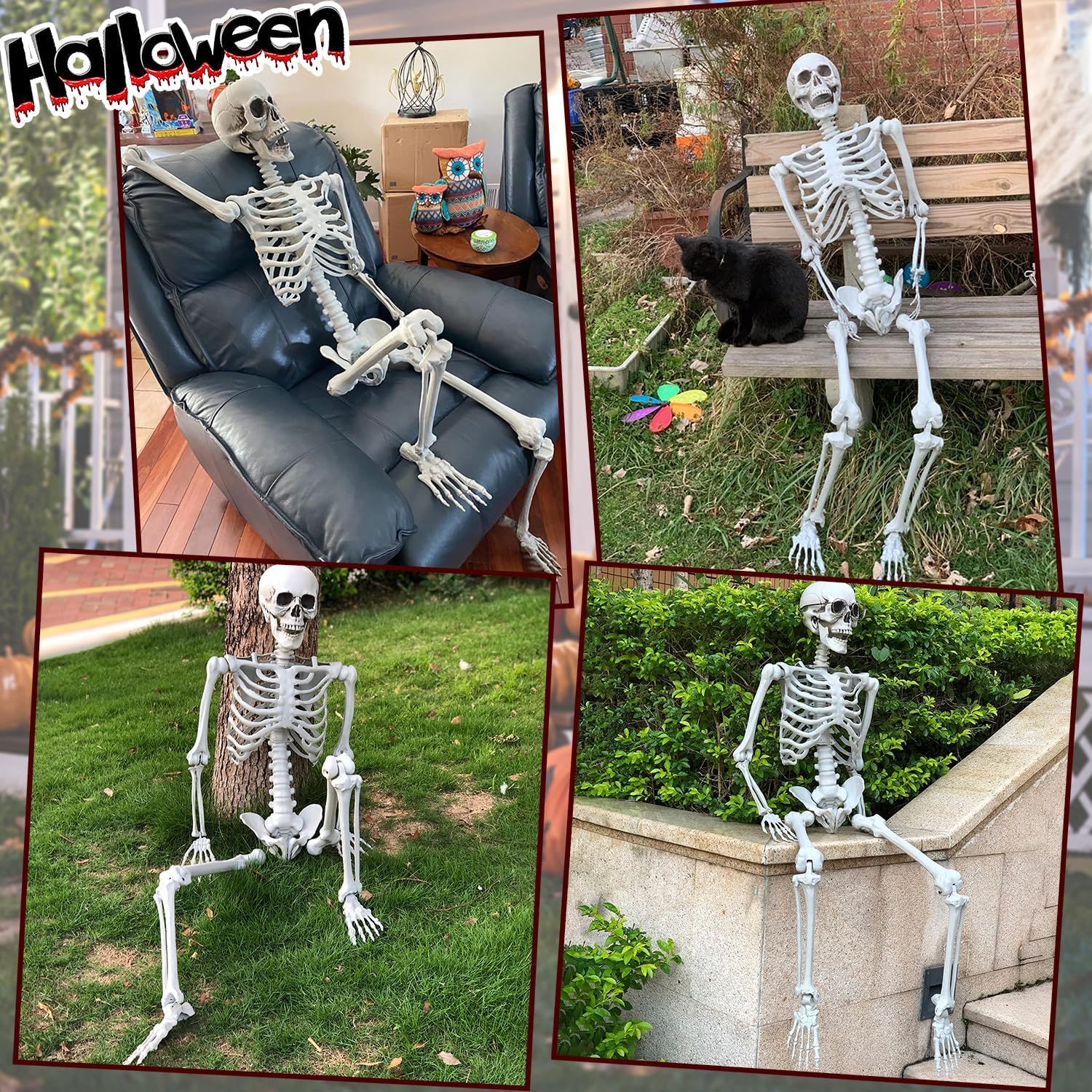 Life Size Halloween Skeleton Decor