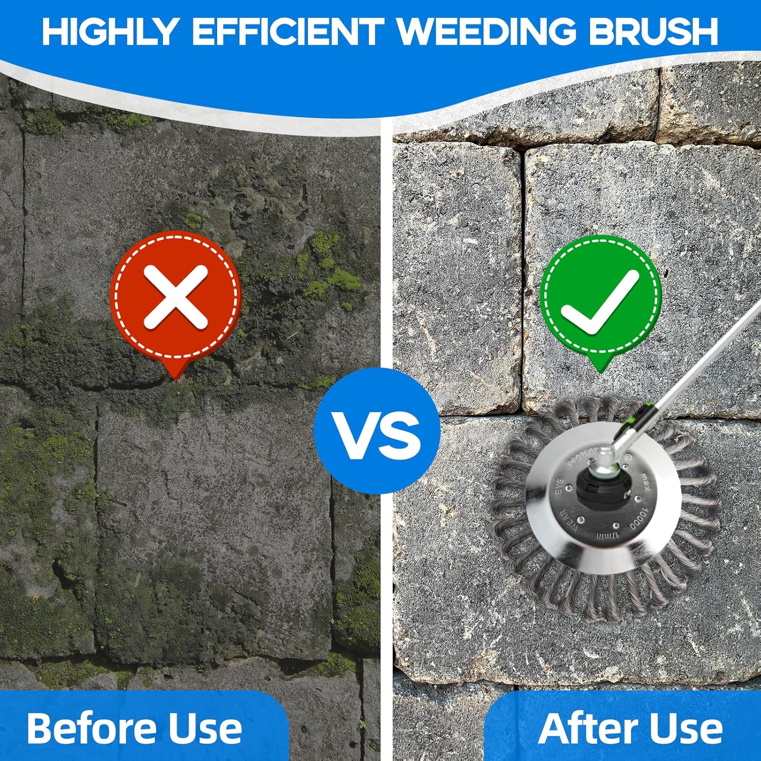 VINEST Heavy-Duty Steel Wire Weed Brush for Trimmer 25.4mm