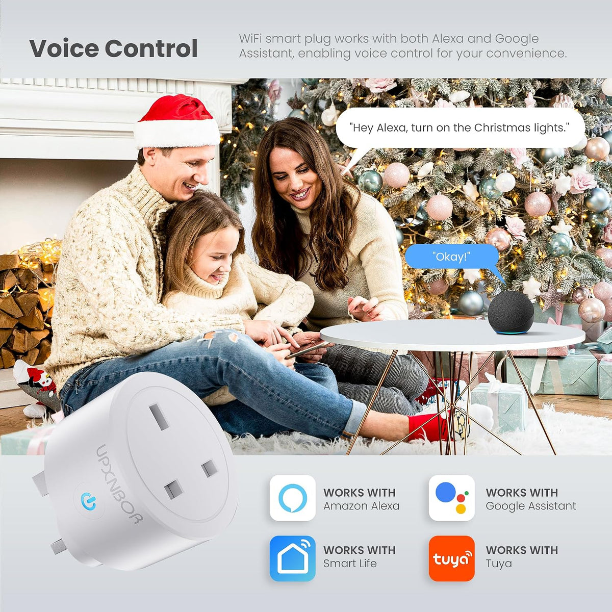 UPXNBOR 13A Smart WiFi Socket with Energy Monitoring