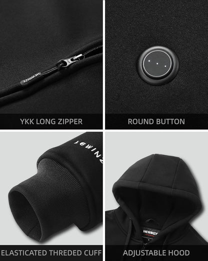 HEWINZE Heated Zip-Up Hoodie with 7.4V Battery Pack