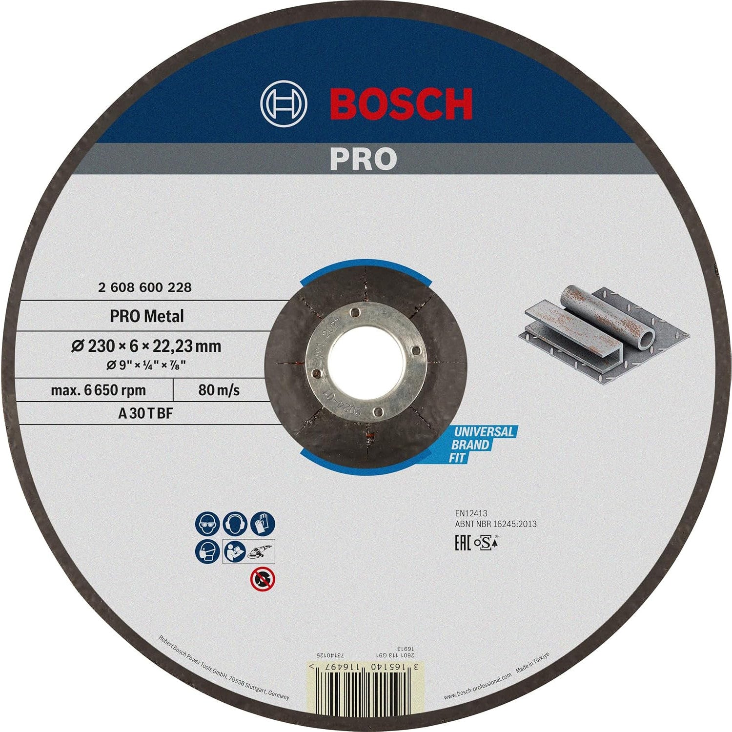 Bosch Expert Metal Grinding Disc with Depressed Centre 230mm