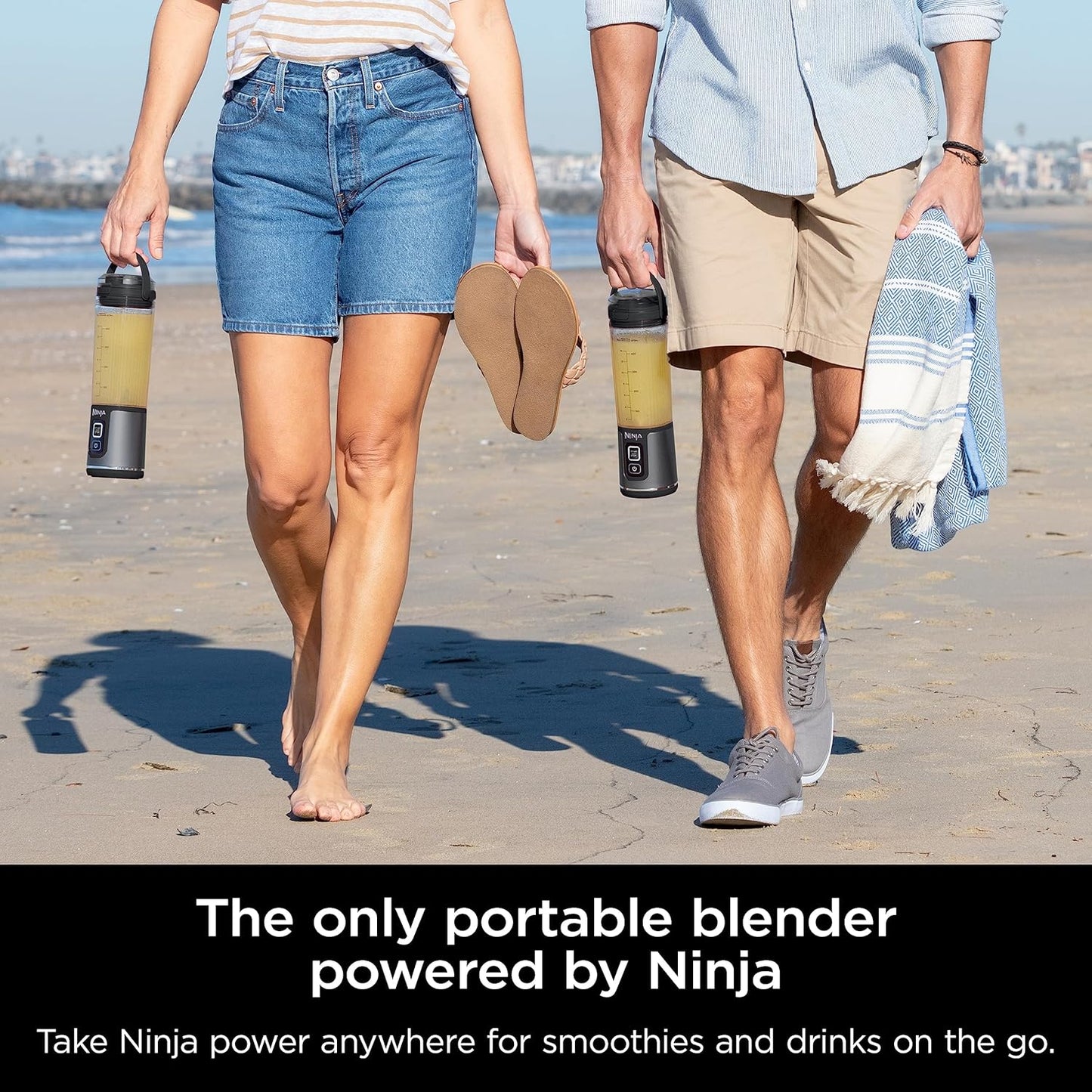Ninja Blast Portable Blender 18oz Denim Blue Cordless USB‑C