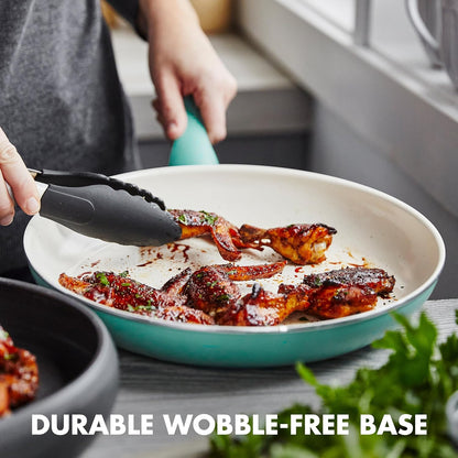 GreenPan Rio 10" Turquoise Ceramic Nonstick Skillet – PFAS-Free, Dishwasher Safe