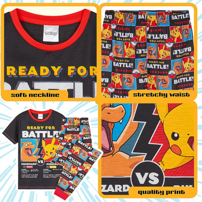 Pokemon Boys Pyjamas Set Comfortable Polyester Sleepwear