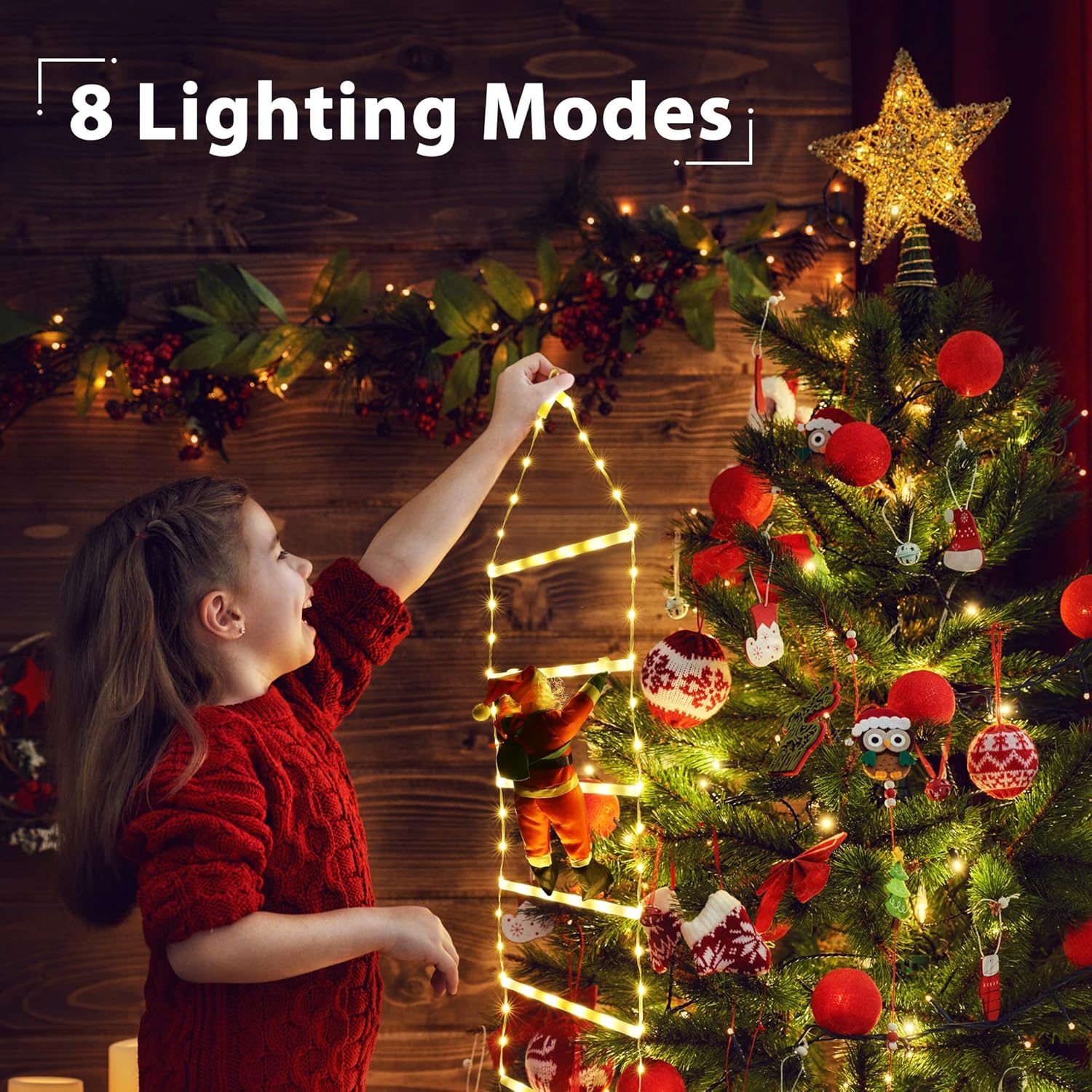 Geemoo 0.75m LED Christmas Ladder 98 Warm White Lights Waterproof