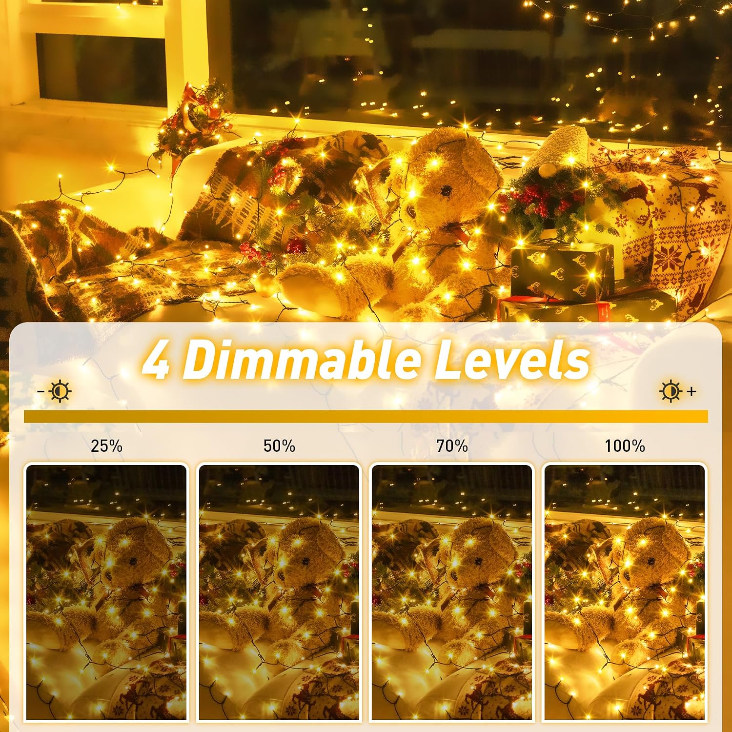 Auriostar 30m Outdoor Fairy Lights 300 LED Warm White IP44